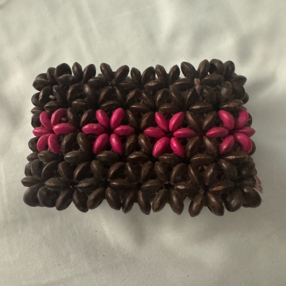 Paparazzi Brown and Pink Floral Bracelet